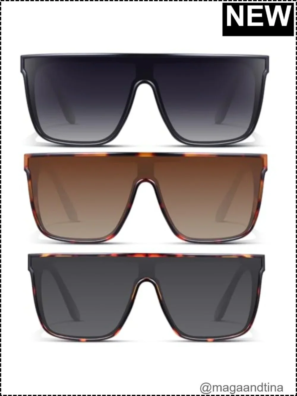 Vintage Oversized Square Sunglasses Women UV Protection Big Frame Shades